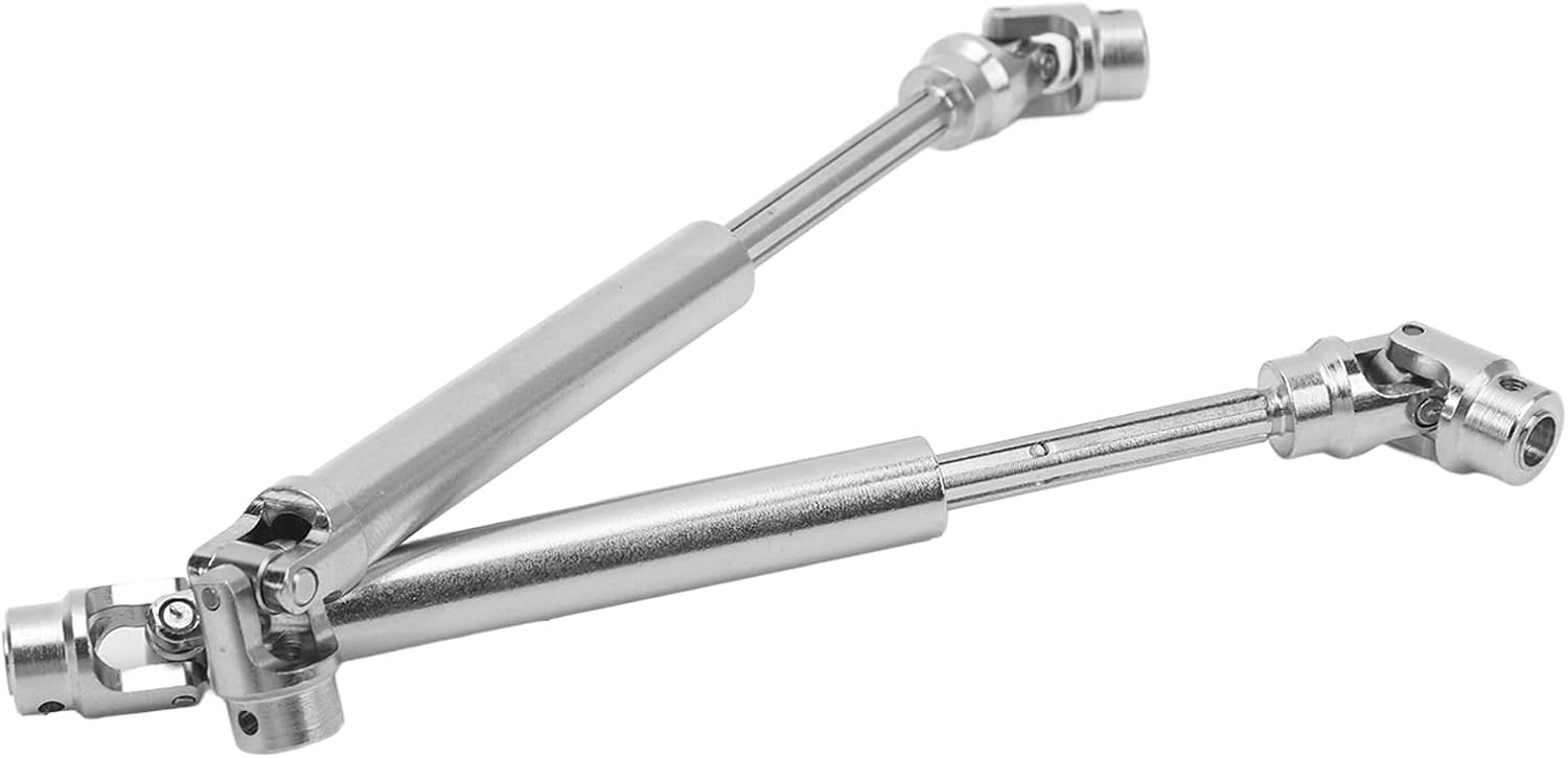 plplaaoo RC Drive Shafts Universal Front Rear Heavy Duty Stainless Steel Drive Shafts for FMS 1/10 Mashigan Atlas RC Car 2PCS Silver