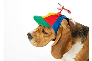 Funny Propeller Dog Hat with Ear Holes and Adjustable Chin Strap for...