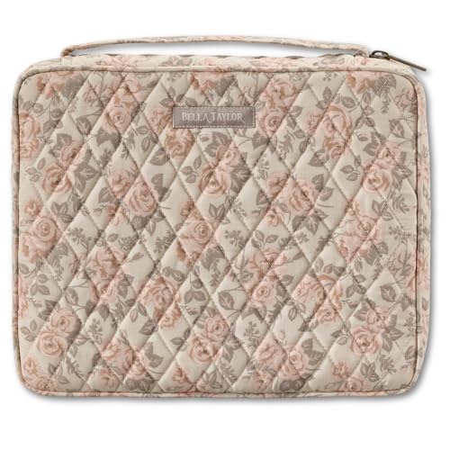 Bella Taylor Bible Cover, Quilted Bible Case, Cameo Rose