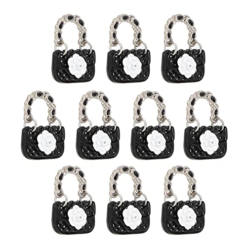 SPYMINNPOO Sacs à Main de Poupée Miniature, 10pcs Mini Sac Décoratif en Métal Délicat et Exquis pour Maison de Poupée 1/12 1/6 (Le Noir) Cover