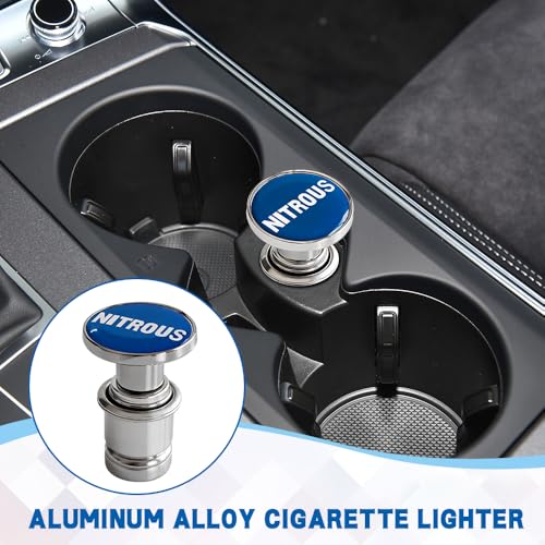 Image of NITROUS Button Car Cigarette Lighter Plug, Car Cigarette Lighter Replacement, Aluminum Alloy Push Button Lighter Plug, Standard 12V Fast Heating Power Socket for Auto