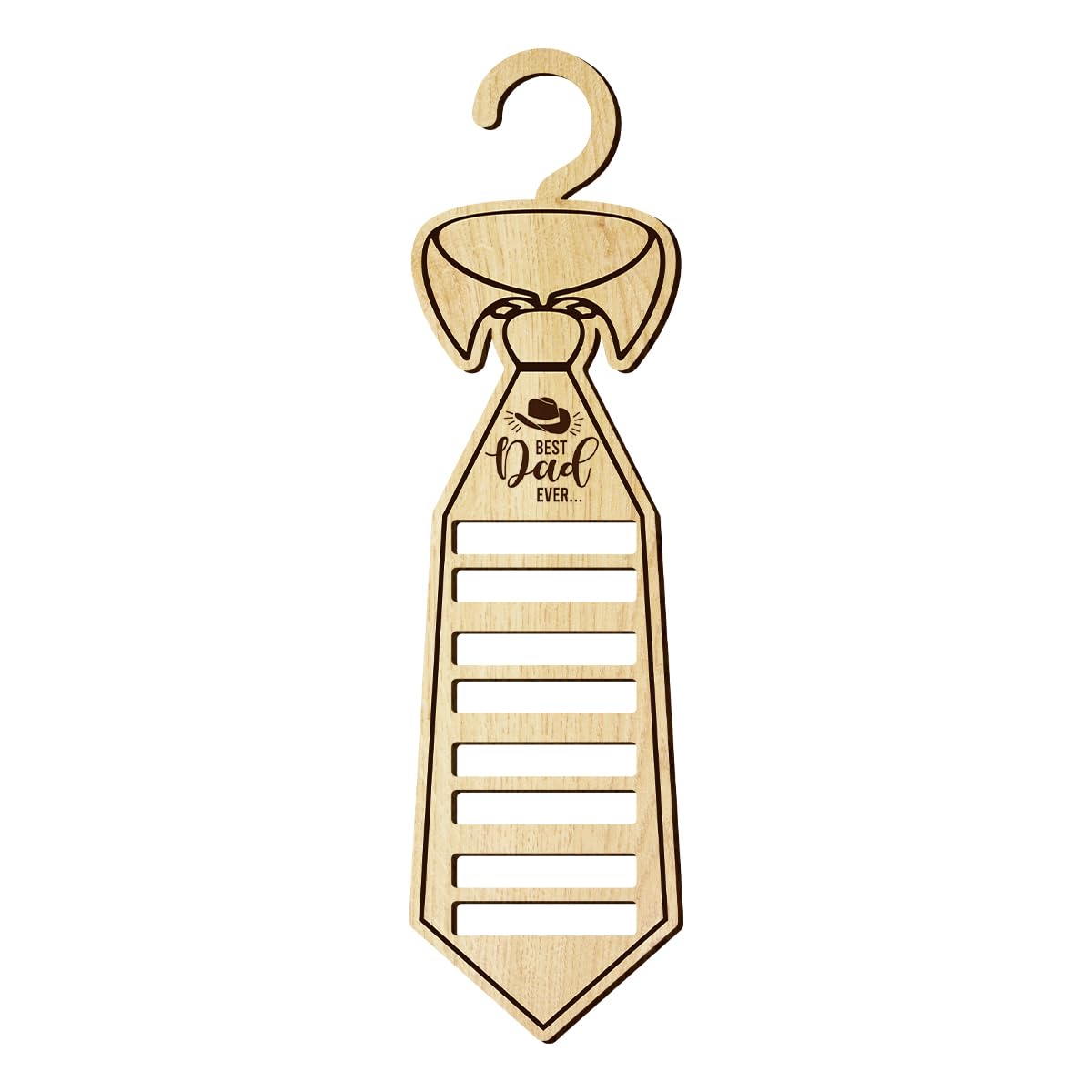 Tie Hanger, Hanging Wooden Decoration, Best Dad Ever, Men's Storage Decoration, Wooden Tie Hanger is Suitable for Father's Gifts, Men's Birthday or Holiday A3