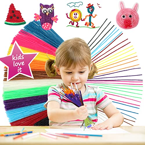 Bofoho 500PCS Wiky Sticks for Kids Mess-Free Sensory Wax Yarn Sticks for Toddlers Travel Toys for Road Trips Car & Airplane Fun Activities Summer & Camping Non-Toxic Crafts Ages 3+
