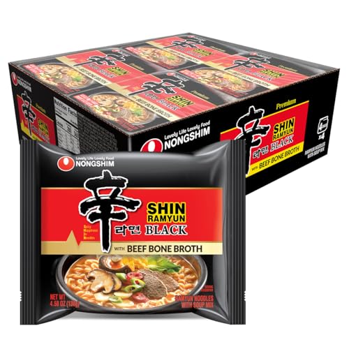 Nongshim Ramen Noodles, Gourmet Instant Ramen, Premium Microwavable Noodle Soup, Shin Black, 4.58 Ounce (Pack of 16)