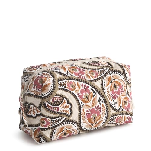 Vera Bradley Women's Premium Cotton Large Cosmetic Makeup Bag