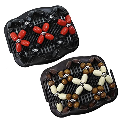 PLABBDPL 2 pièces peignes à cheveux en perles,Peignes à cheveux élastiques magiques,peigne extensible Pince à cheveux Bijoux Peigne à épingler pour femmes filles Accessoires de cheveux