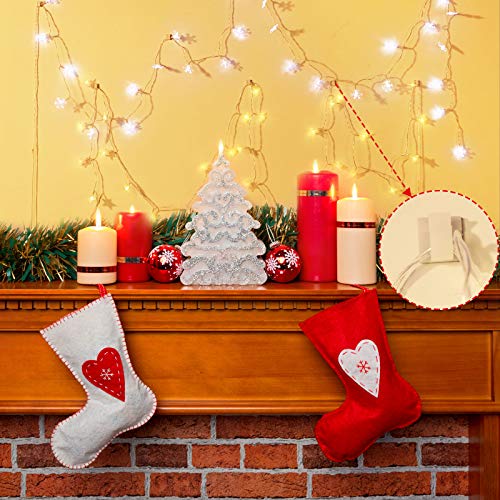 60 Pieces Outdoor Cable Clips with Adhesive Tapes Light Clips Decoration Clips Self Adhesive Hooks Wire Holder for Fairy Light (Large, White)