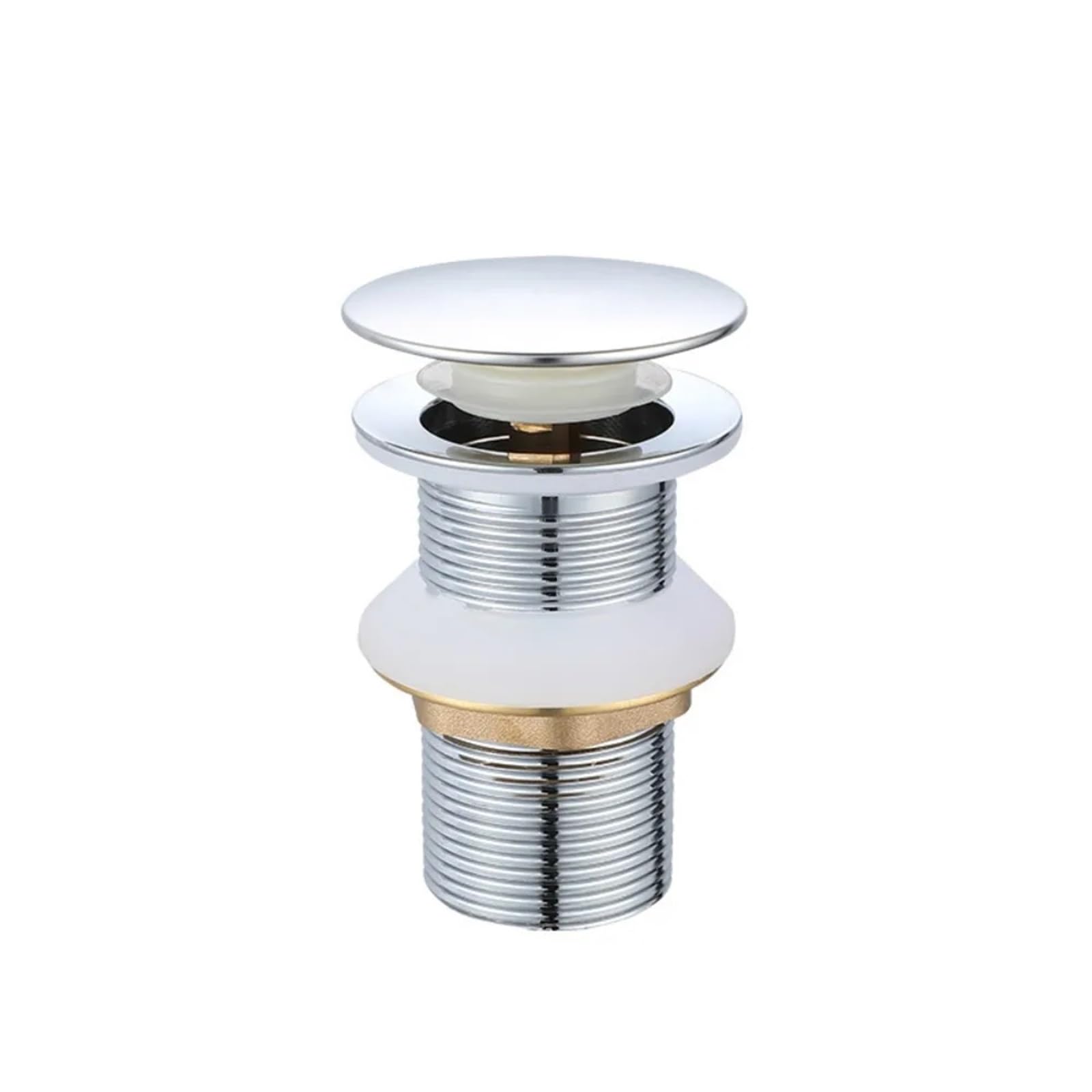 Sink Plug Basin Drainer Press Type Bouncing Core Pop-up Sink Drain Rapid Drainage Threaded Bathroom Vanity for Washbasin(Type2)