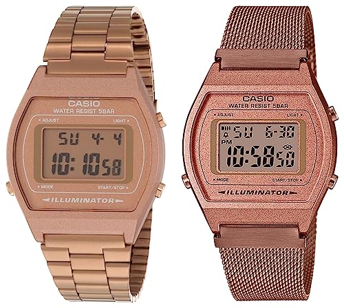 Image of Casio Vintage Series Digital Rose Gold Dial Watches for her | rakshabandhan Gifts for Unisex, Stainless Steel, Rose Gold Strap