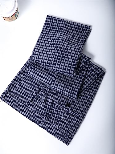 Men's Dress Pants Stretch Tweed Plaid Trousers Regular Fit Slacks3