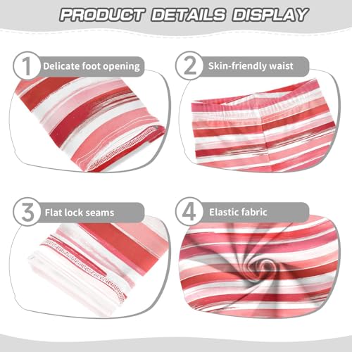 Red Stripes Girls Leggings,Workout Leggings for Girls Toddler Athletic Leggings Size for 3-10T3