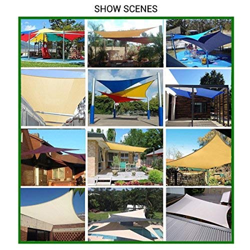 dDanke Rectangle Sun Shade Sails Canopy 90% UV Block with Ropes for Patio Garden Party 11.48x11.48ft Blue