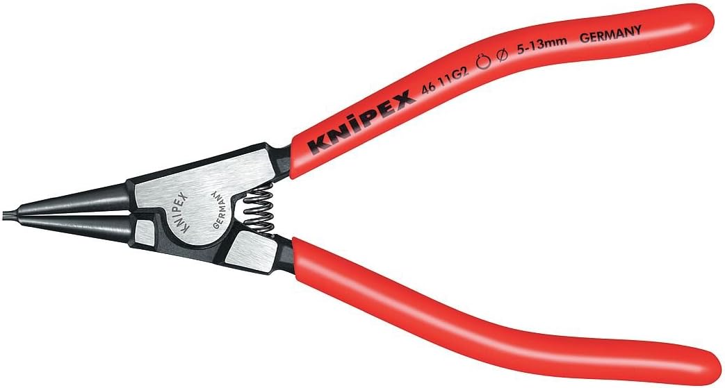 KNIPEX 5-1/2 Circlip Pliers For Grip Rings On Shafts, Plastic Grip,Black