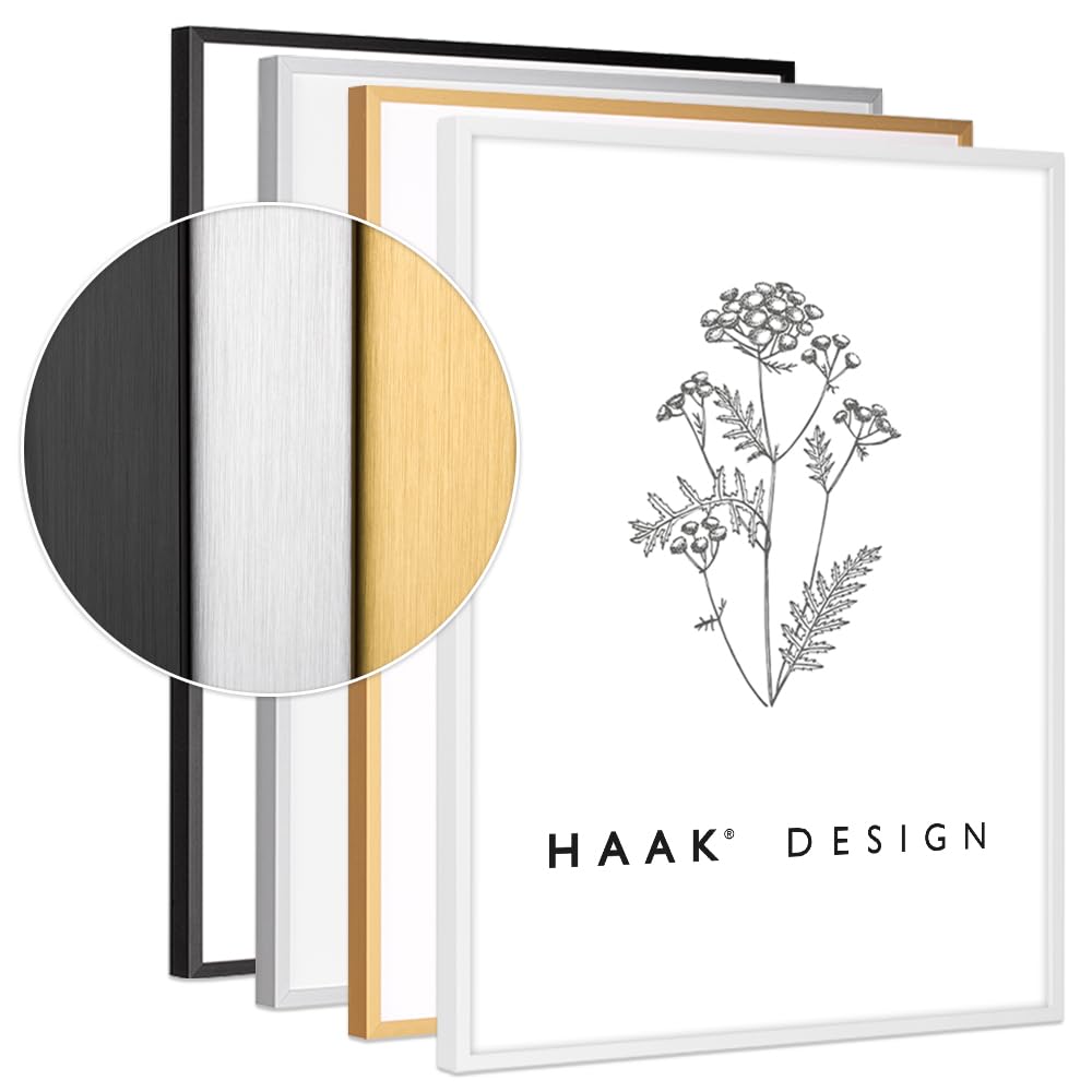 Haak HaakDesign schmaler Bilderrahmen Alena Aluminium Alubilderrahmen 80 x 120 cm Schwarz (matt) Fotorahmen, Geschenkidee