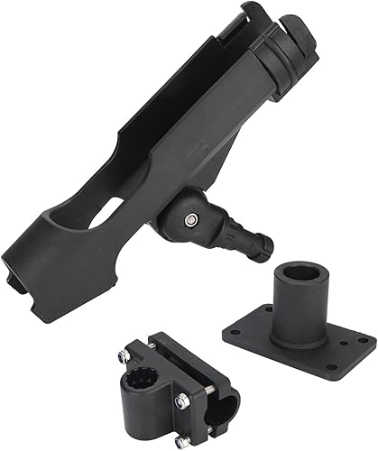 LINGUANG 2 Pack Kayak Canoe and Boats Fishing Rod Holder 360 Adjustable Swivel Side Mount Kits Tackle for Deck Ground Wall , Rail Track