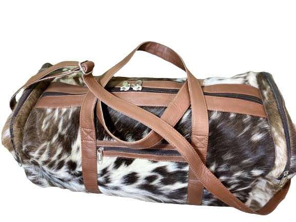 Uroosa Leather Cowhide Duffle Bag | Leather Duffel Bag is for both Men and Women | Made with Cow Skin | Special designed for Gifts, sports, Gym, and Multi-Purpose Uses2