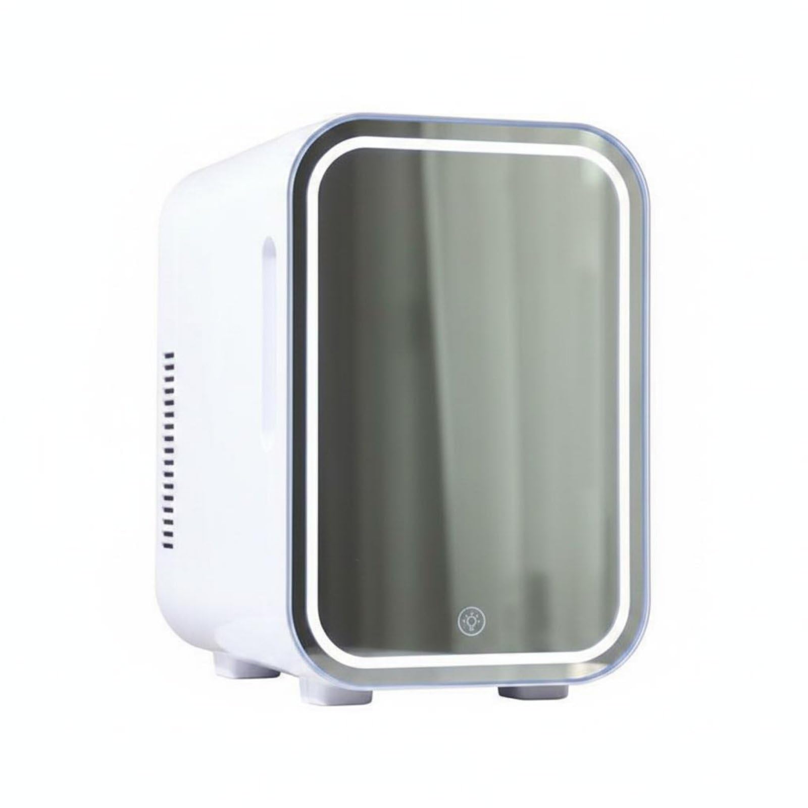 F Fityle Mini Nevera Cosmética Refrigerador Maquillaje Frigorífico Belleza con Puerta Espejo Uso Diario para Cosmética y Cuidado Facial Estante Extraíble Adecuada para Dormitorio Oficina Viaje