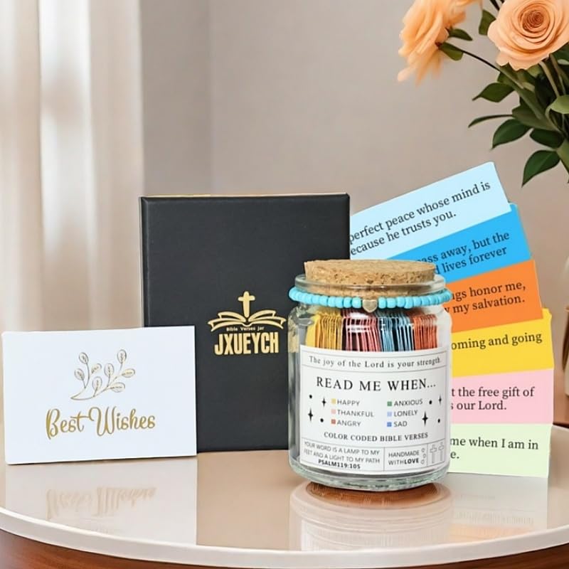 Bible Verses Jar for Emotions-A Gift-Artisan Handcrafted Gift, Christian Bible Gifts, God's encouragement, Daily Scripture Prayer Hope Jar, Church Biblical Christian Gifts for Women Men