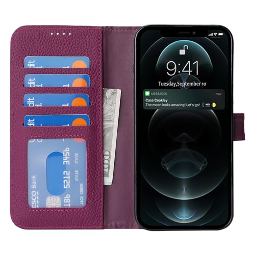 Housse iPhone 12 Pro violette, étui clapet idéal pour vos sorties - 3