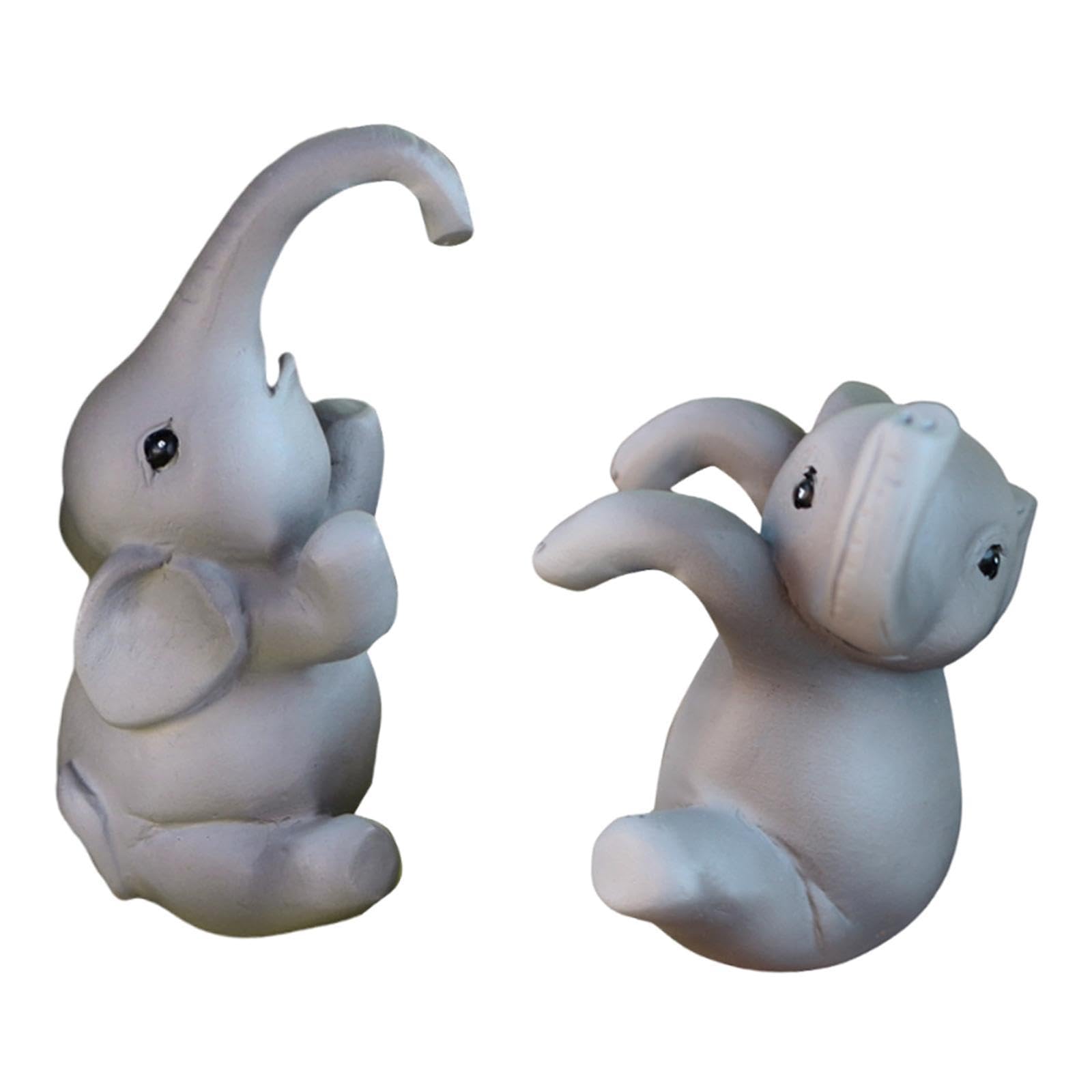 The Style Sutra 2 Pieces Miniature Figurines Climbing Elephant Flower Pot Hugger for Pathway|2x Elephant Miniature Figurines| Statues & Lawn Ornaments-image-43