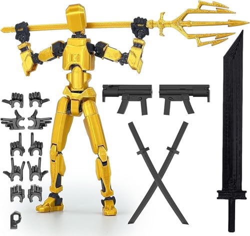 RuiDay T13 Action Figure, Figure Action T13, Impression 3D de Figures Mobilières Multi-Snodées, Lucky 13 Action Figures pour Activités Complètes du Corps, Hiros 13 Toy Robot, Desktop Decoration (Or) RuiDay T13 Action Figure, Figure Action T13, Impression 3D de Figures Mobilières Multi-Snodées, Lucky 13 Action Figures pour Activités Complètes du Corps, Hiros 13 Toy Robot, Desktop Decoration (Or)
