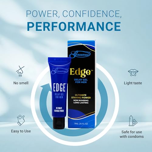 edge delay gel ultimate staying power natural prolonging and desensitizing delay for men non-numbing long lasting pocket size tube 30 applications