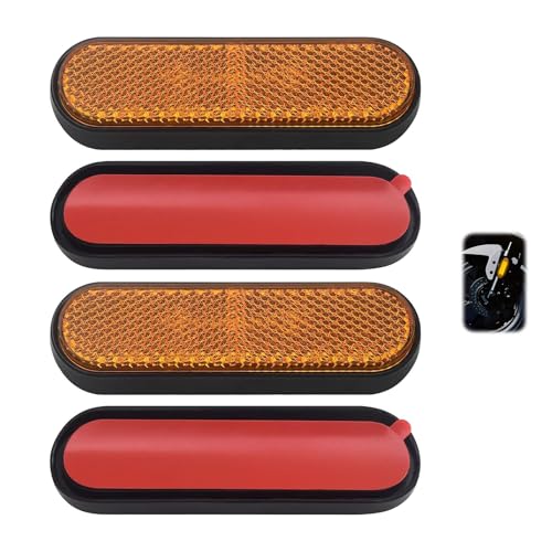 GisWell Gabel Reflektor, Selbstklebend Gelb 4 Stück 100x24x8mm E4 Rückstrahler Für Motorrad, Fahrrad, Scooter, Moped GisWell Gabel Reflektor, Selbstklebend Gelb 4 Stück 100x24x8mm E4 Rückstrahler Für Motorrad, Fahrrad, Scooter, Moped