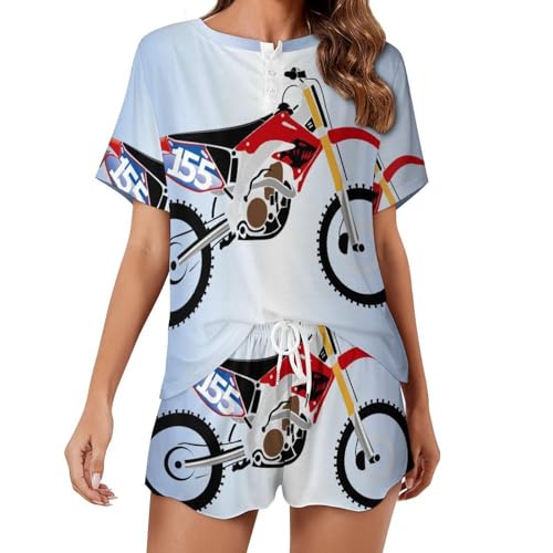 Ensemble de pyjama pour femme manches courtes sleepwear ete fluide et respirant