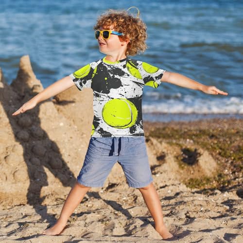 Boys Swing Shirts Tennis Ink Ball Sport Rashguard Short Sleeve Kids T-Shirts Sun UPF 50+4