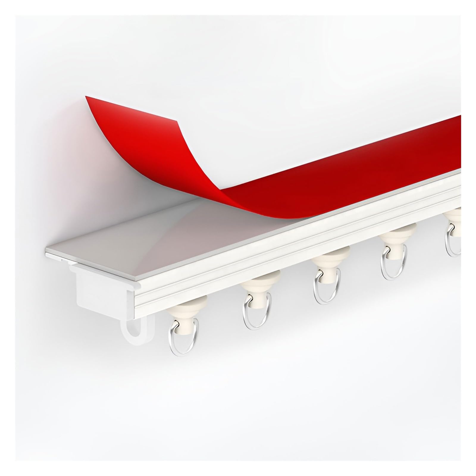 Tringle à Rideaux autocollante sans perçage, Rails à Rideaux Ultra-Fins en Aluminium, Montage au Plafond et au Mur, Style déco Moderne et Simple, pour Espace, séparateur de pièce (500 cm (4