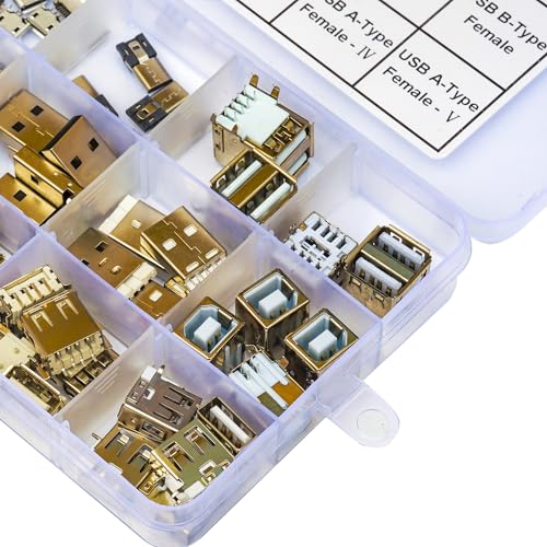 Kit surtido conector USB 2.0 hembra y macho para PCB miniatura 7