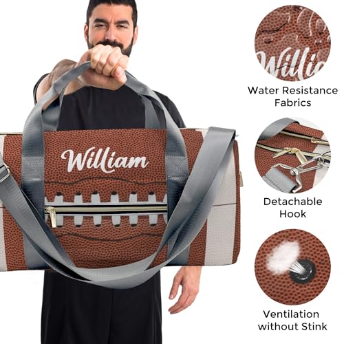 Personalized Duffel bag, Custom Small Gym Bag for Men Women, Football Sports Workout Travel Bag with Shoes Compartment, Weekender Bag, Sleepover Bag2