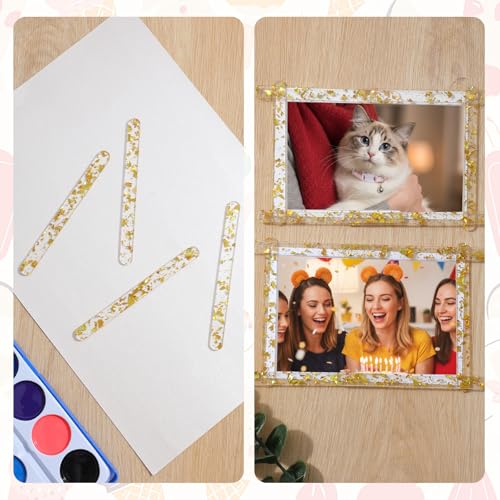 20 Stück Eisstiele Wiederverwendbar, Acryl-Eisstiele, Eisstiel Acryl Gold Für Eislutscher Und Diy Kuchenherstellung