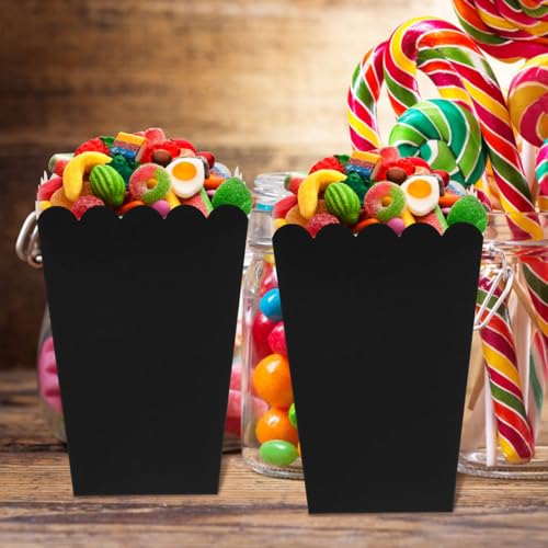 Boîtes à popcorn en papier rigide noir SHINEOFI résistantes - 7