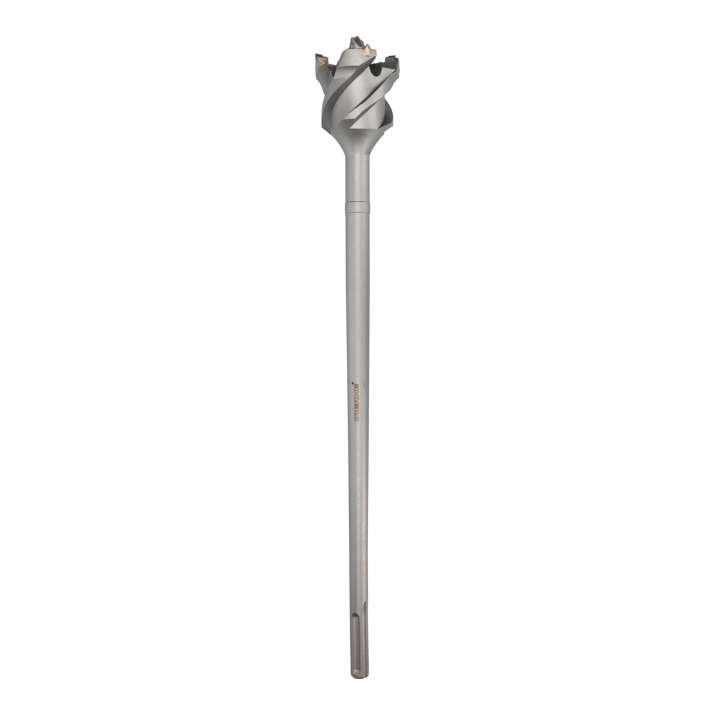 WERHE wiertło przebiciowe SDS Max 80x600 mm, głowica z węglika | asymetryczna głowica, wzmocniony rdzeń, do betonu, żelbet, przepusty instalacyjne, długość robocza 540 mm, grot centrujący