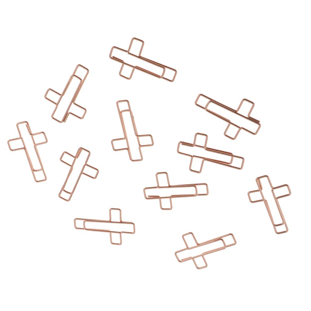 10x Cross-Shaped Metal Office Paper Clips Ticket Clamps Bookmarks