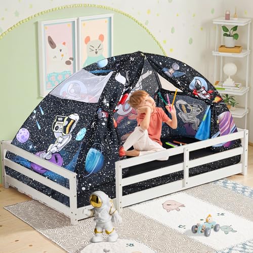 Image of Kid Bed Tent -Twin Play Tent Dream Playhouse for Bedroom Decor Indoor Games Twin Size Bed Canopy by CRAWLBO