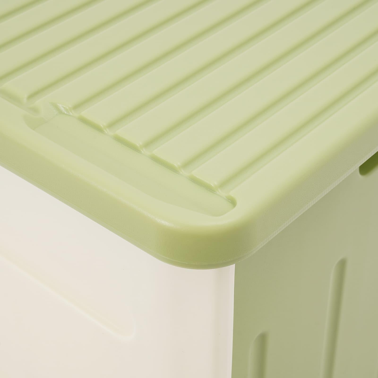 Maison pour Chat en HDPE, L53 x P41 x H38,3cm, Étanche et Robuste, Facile à Nettoyer, pour Intérieur et Extérieur (Vert, Moyen)