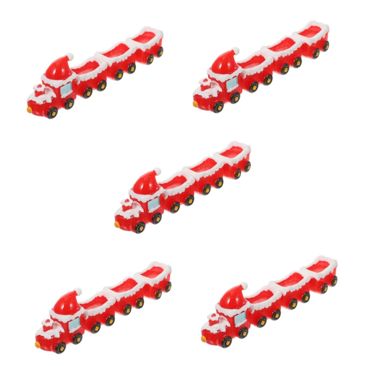 Mikikit 5 Set Ornamenti Del Treno Di Natale Figurina Cervo Scena Del Villaggio Di Natale Micro Articoli Natalizi Arredamento Natalizio Accessori Miniatura Di Natale Resina