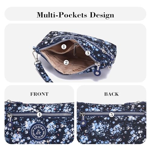 Image of Small Wristlet Wallets for Women Nylon RFID Cross body bag | Cell Phone Purse with Built-In Card Slots for Daily Outings