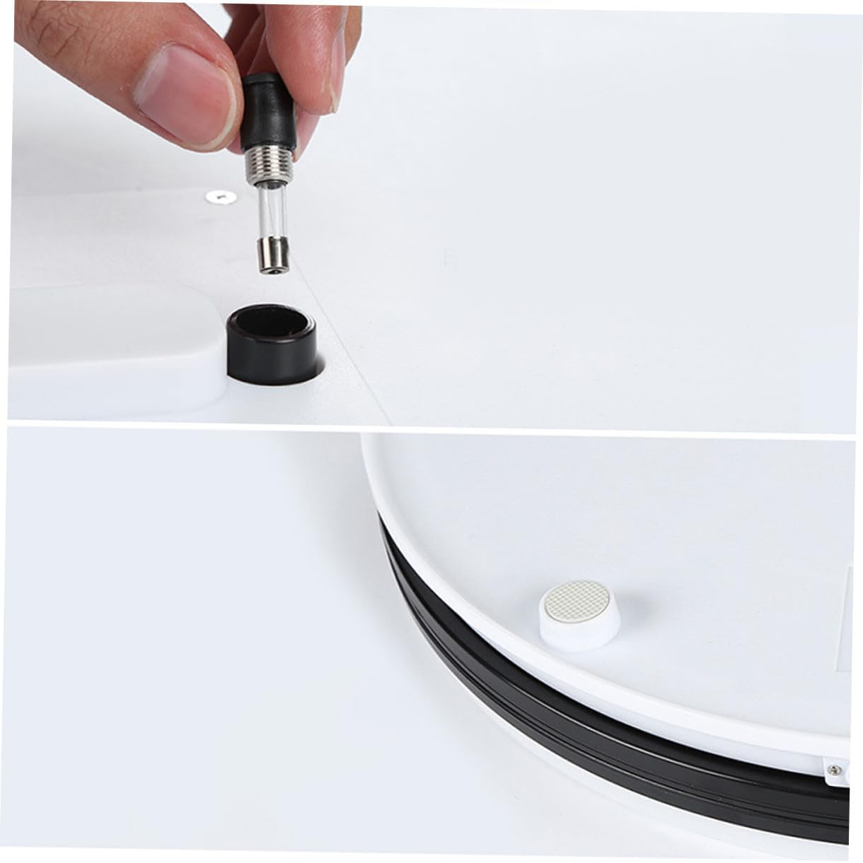 15cm Rotating Display Stand, ABS White Turntable with US Plug