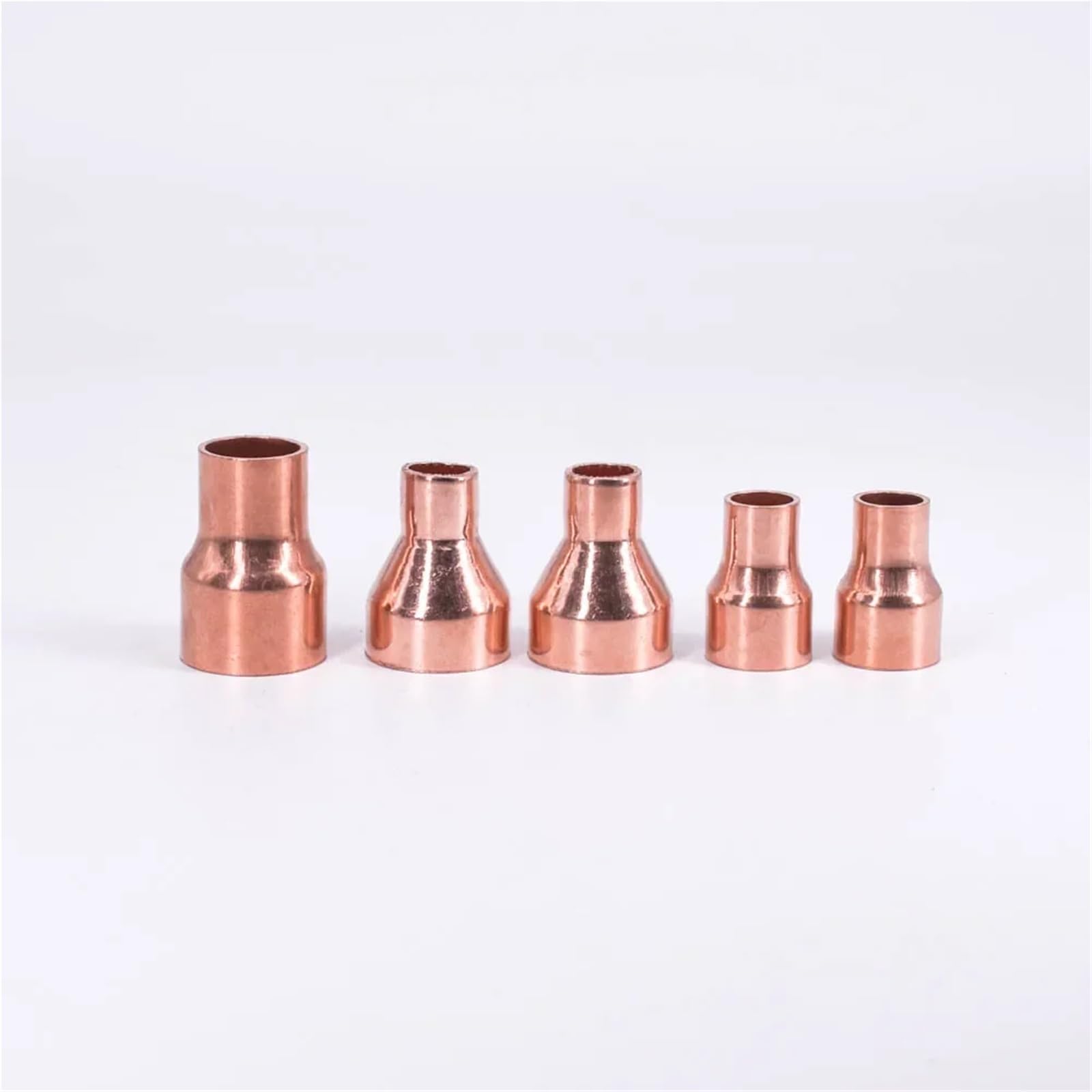 5pcs 6.35 8 10 12.7 15 16 19 25 28 32mm Pure Copper End Feed Solder Reducer Plumbing Pipe Fitting Connector Coupler Air Conditioner(38mm To 35mm)