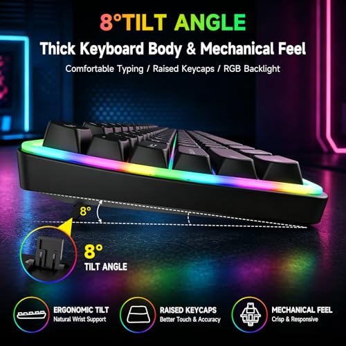 Image of memzuoix Wired RGB Keyboard and Mouse Combo, Full-Size Keyboard with Number Pad and 6400 DPI LED Mouse, 2.4G Plug and Play Keyboard Mouse Set for PC, Laptop, Mac, Office & Gaming, Black