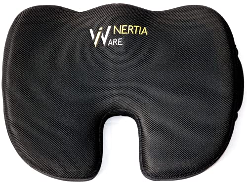 Seat Cushion, Orthopedic & Memory Foam Coccyx Cushion for Pressure Relief, Ventilated Cooling Gel Chair Cushion, Tailbone Pain - Butt Cushion for Office, Chairs, Wheelchair, Car - U-Shaped