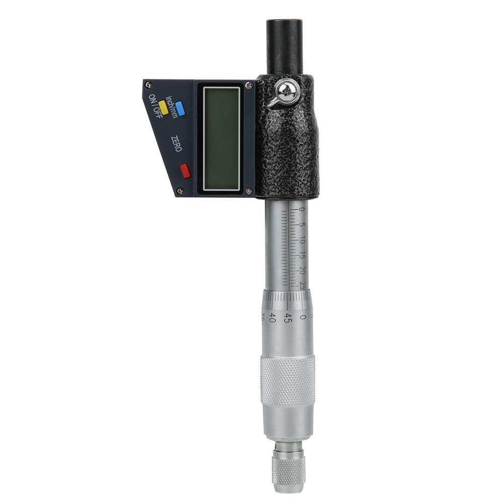 Micrometro Digitale 0-25 mm Alta Precisione con Testina in Carburo Cementato Strumento Misura Professionale per Lavorazione Metallo Meccanica Industria Attrezzatura Metrologia Fresa Fresatrice