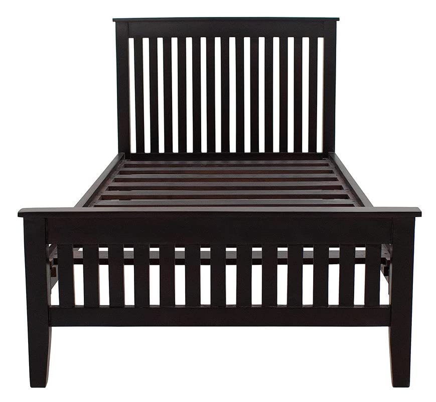 Image of Wudniture Solid Sheesham Wood Single Bed I Sheesham Wood Single Size Bed-Black