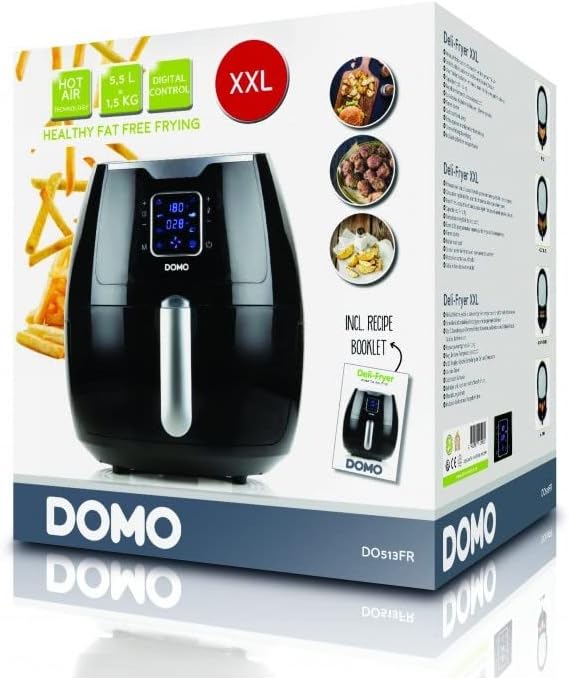 Domo DELI-FRYER XXL Hot air fryer 5,5 L Singolo Nero, Argento Indipendente Domo DELI-FRYER XXL Hot air fryer 5,5 L Singolo Nero, Argento Indipendente