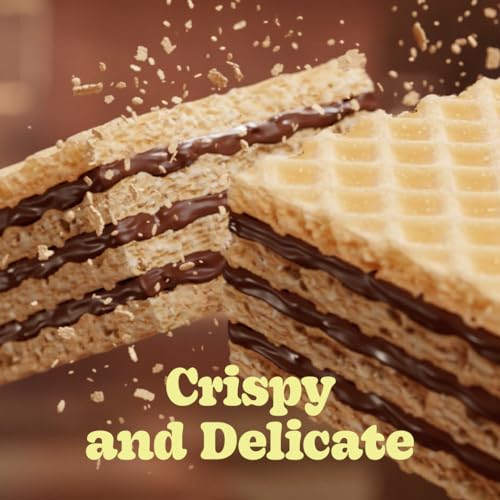 Image of Bauducco Wafer Cookies, Strawberry, 9.0 oz (Pack of 2) - Crispy Triple-Layered Wafers with Rich Chocolate Cream Filling - Indulgent Sweet Snack - No Artificial Flavors - Family Pack Dessert.