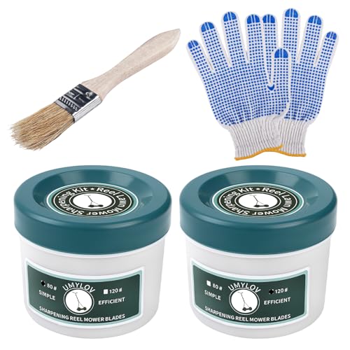 2PCS Reel Lawn Mower Sharpening Kit 80 Grit and 120 Grit (1.5 Pounds)