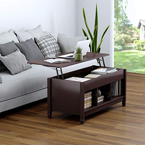 TANGKULA Coffee Table Lift Top Wood Home Living Room Modern Lift Top
